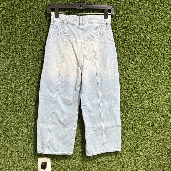 Free People We The Free Wide-Leg High-Waist Sunburst Denim Jeans 25 Short Crop - Picture 1 of 7